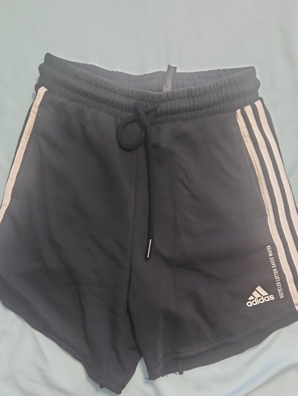 adidas Black Shorts Small With White Side Stripes